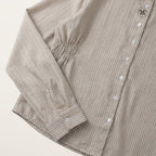 Stripe Waist Gathered Blouse