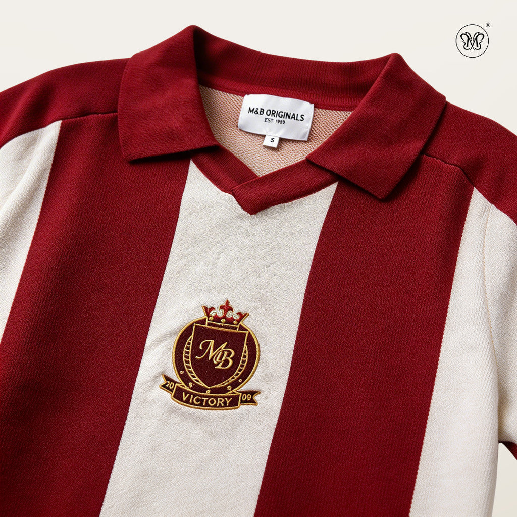 Victory Stripe Knit Polo