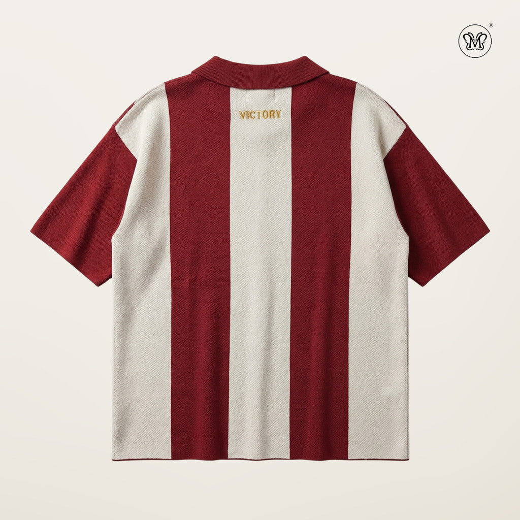 Victory Stripe Knit Polo