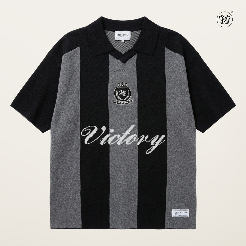 Victory Stripe Knit Polo