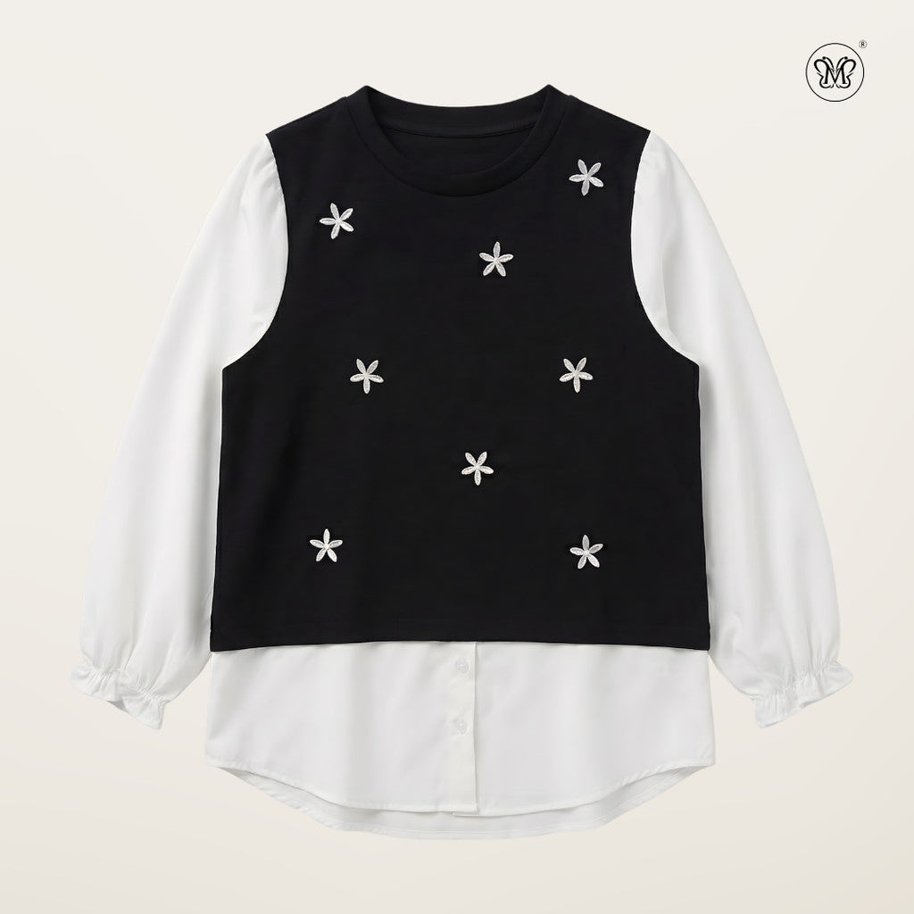Minimal Floral Layered Top