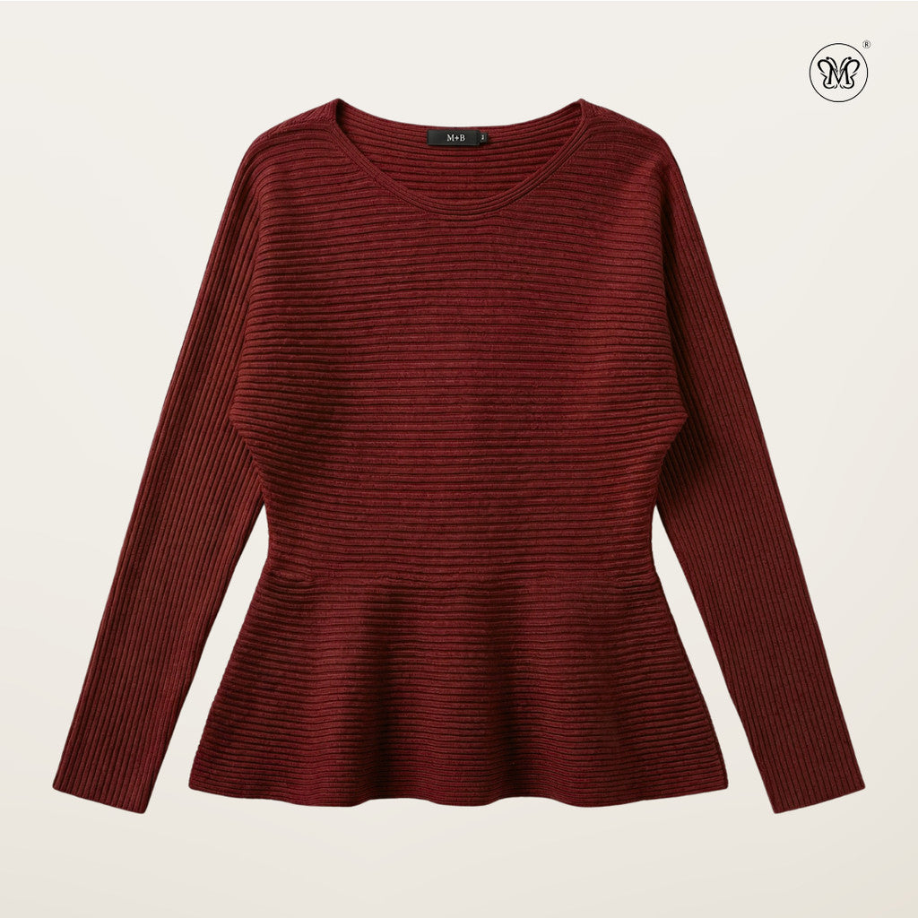Soft Rib Flare Knit Top