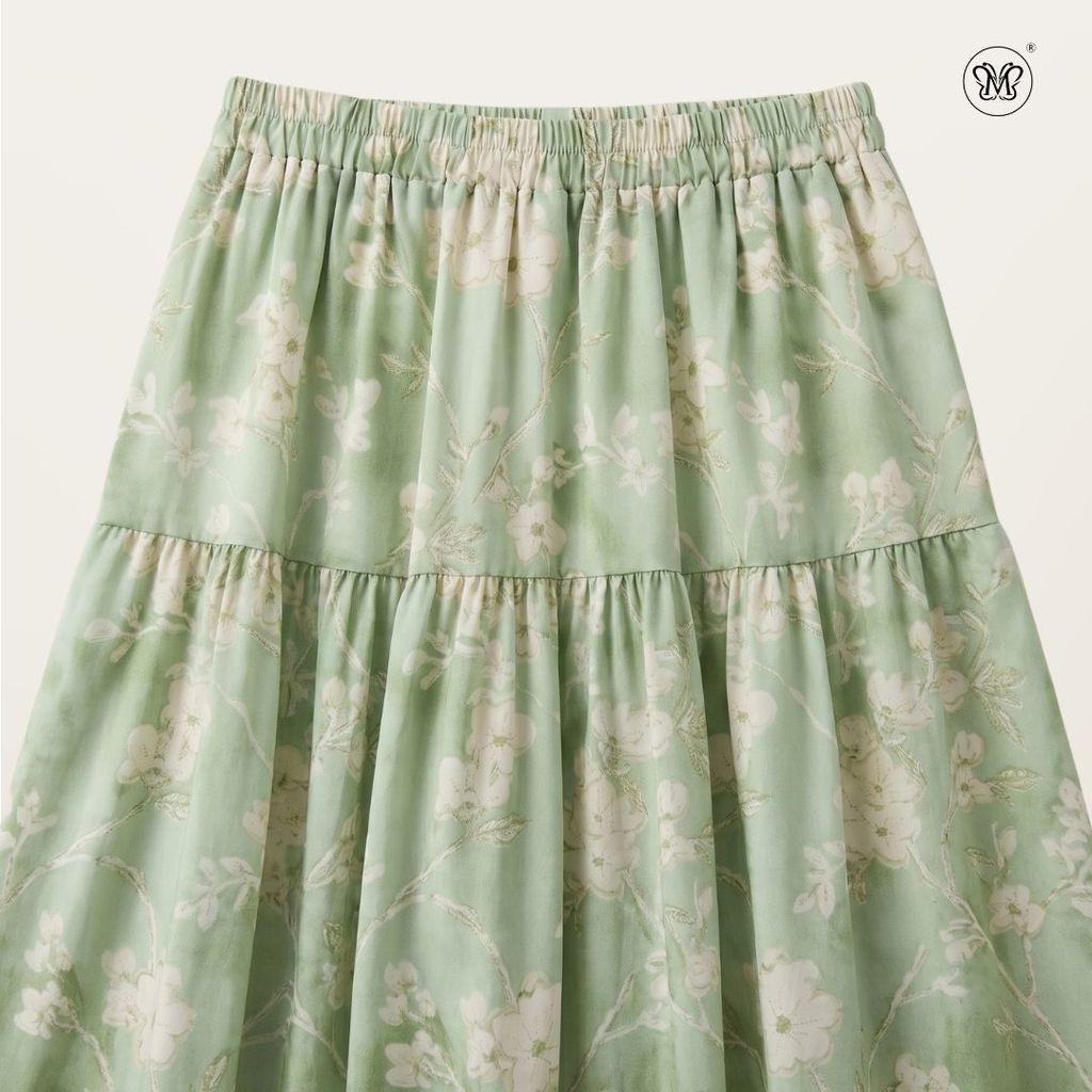 Printed Multi-Tiered Maxi Skirt