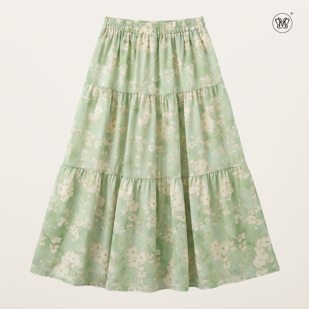Printed Multi-Tiered Maxi Skirt