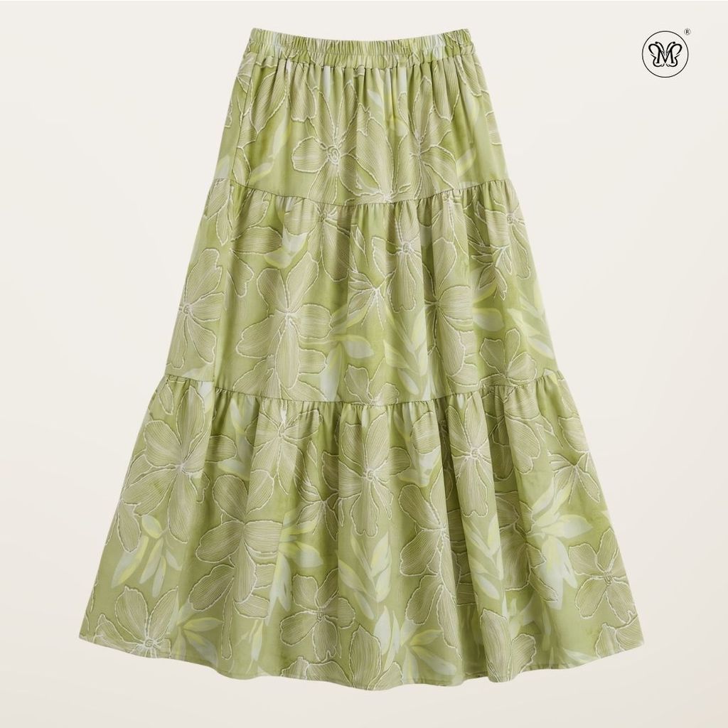 Printed Multi-Tiered Maxi Skirt