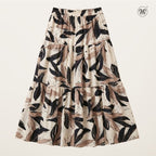 Printed Multi-Tiered Maxi Skirt