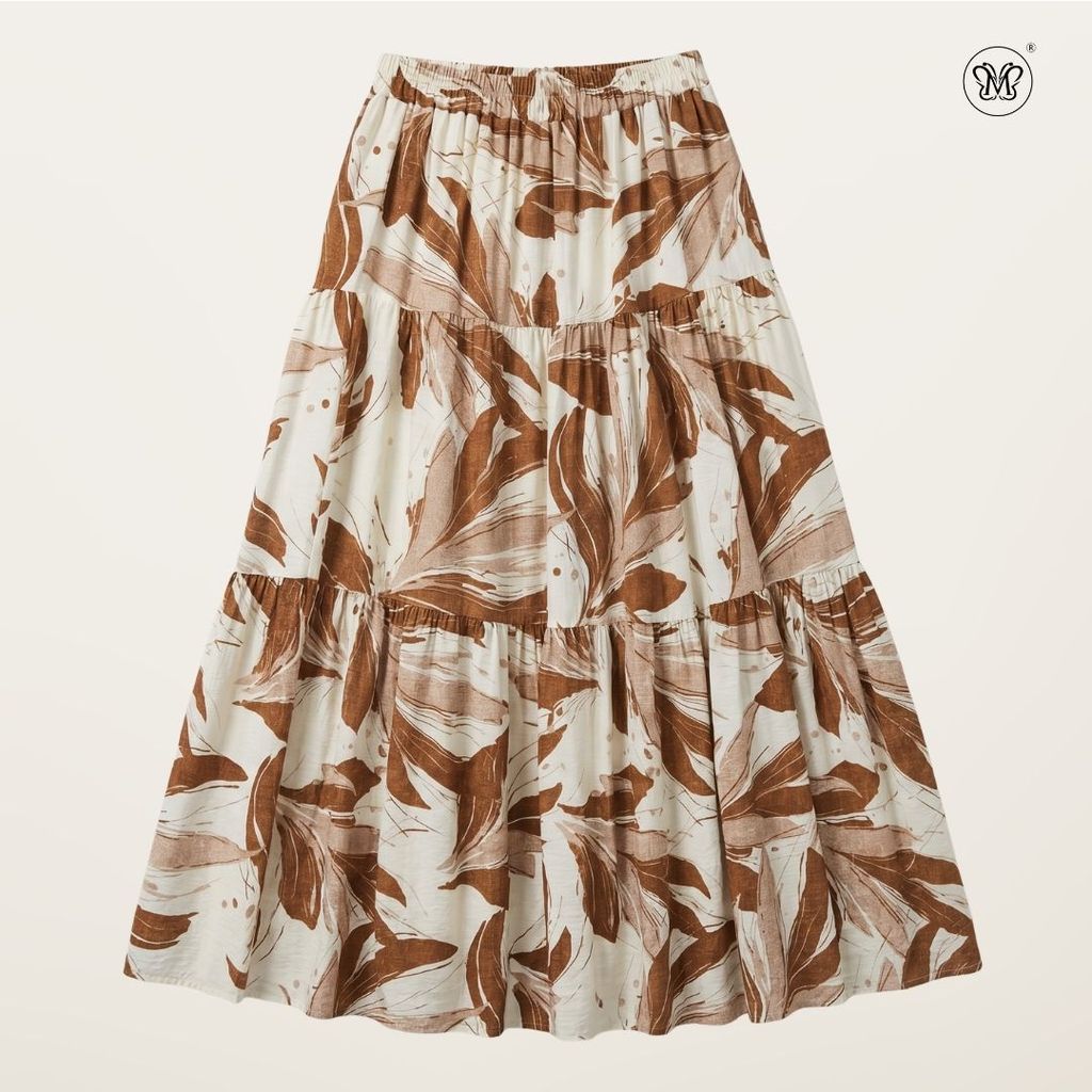 Printed Multi-Tiered Maxi Skirt