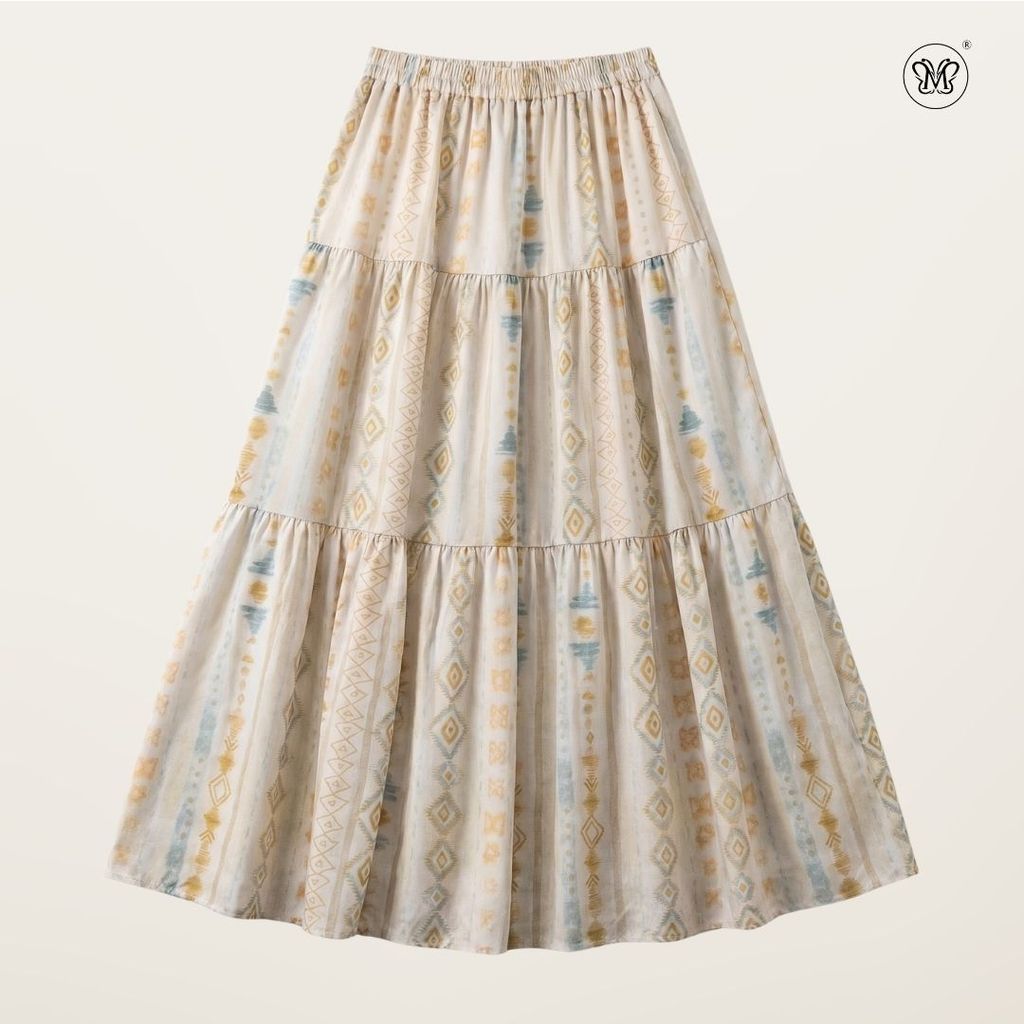 Printed Multi-Tiered Maxi Skirt