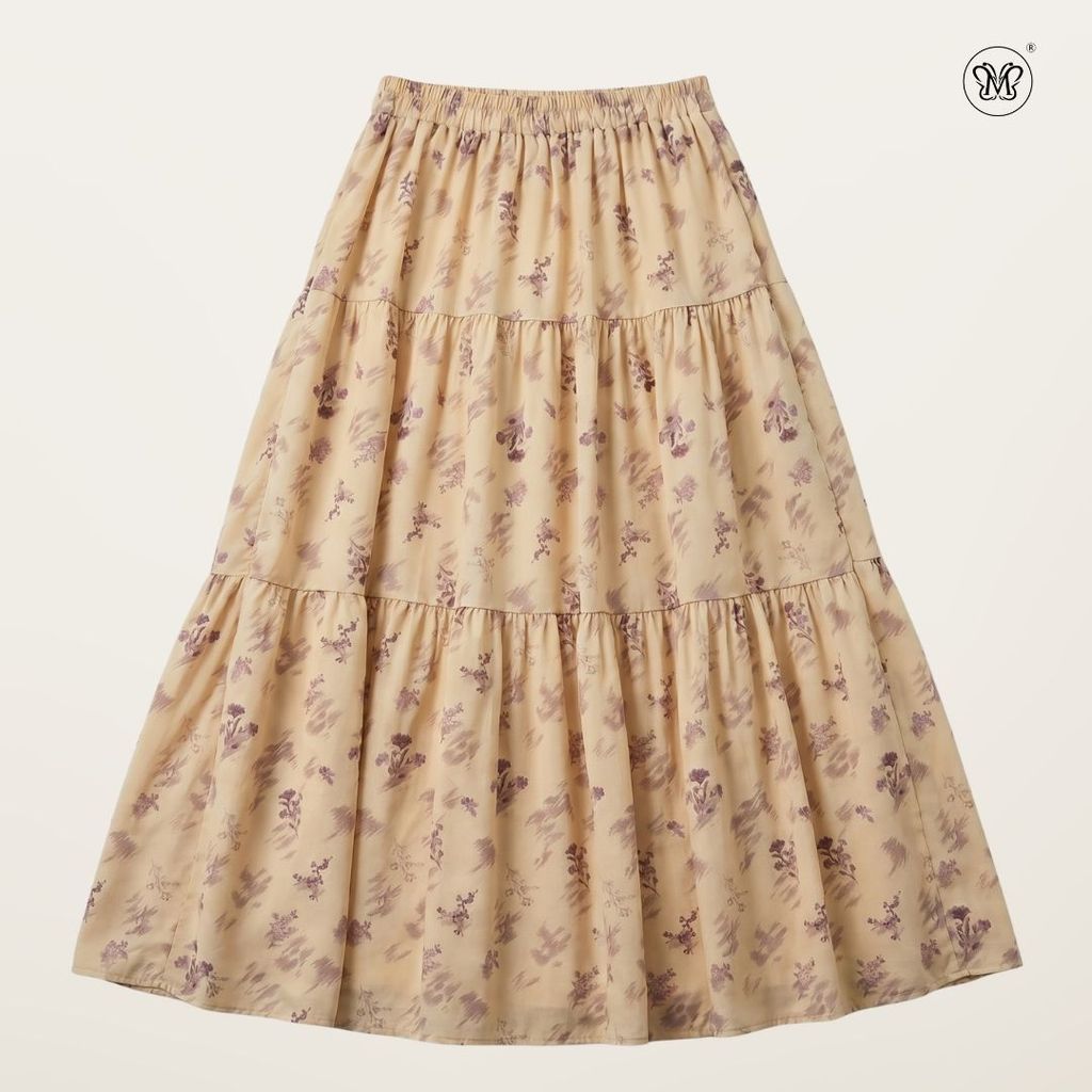 Printed Multi-Tiered Maxi Skirt L2