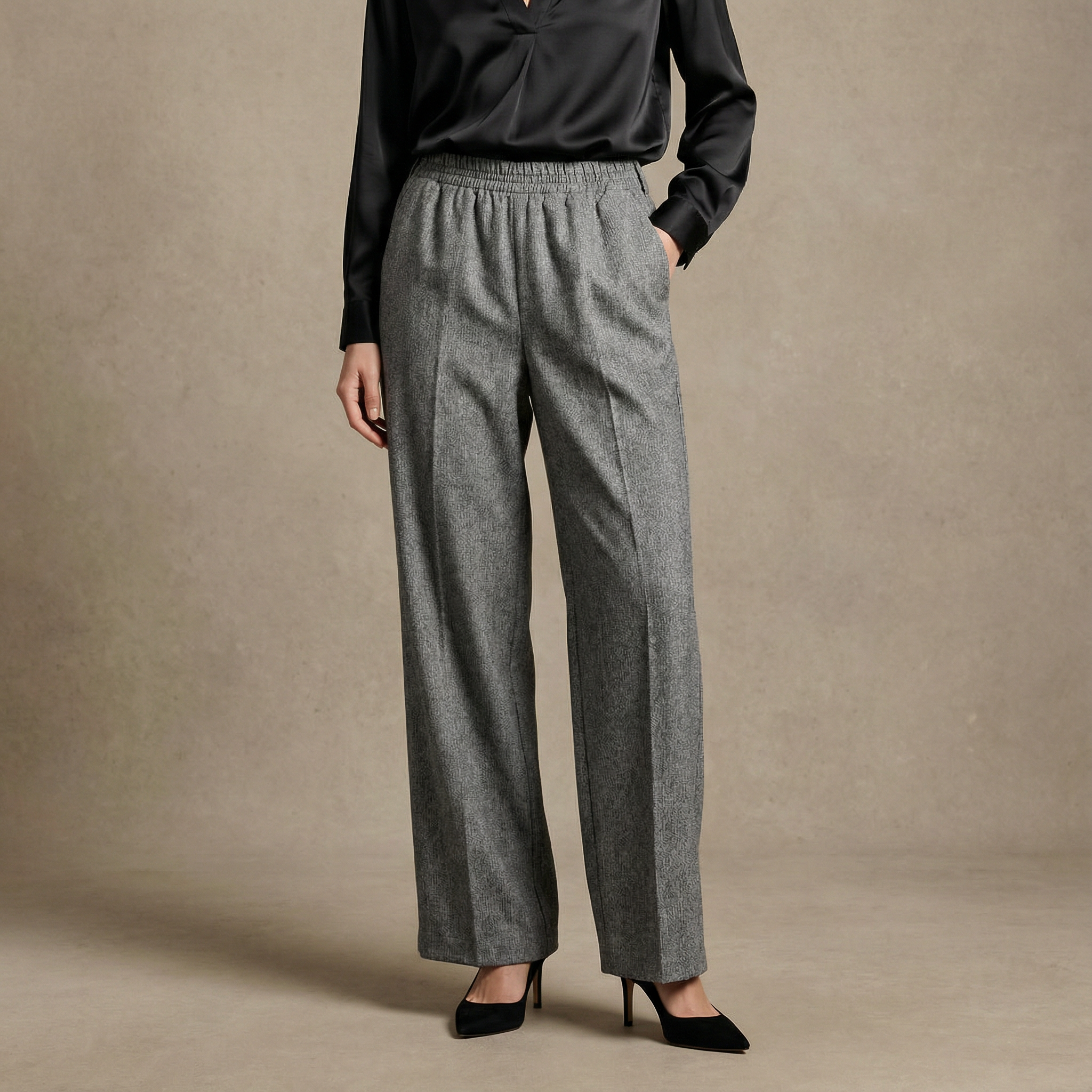 Straight Wide-Leg Pants