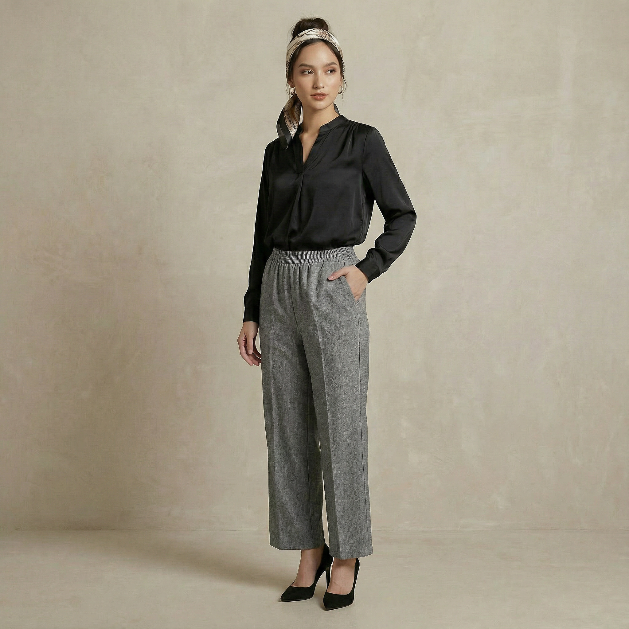 Straight Wide-Leg Pants