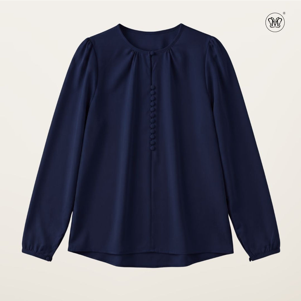 Modest Blouse Long Puff Sleeves