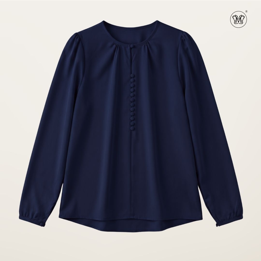 Modest Blouse Long Puff Sleeves