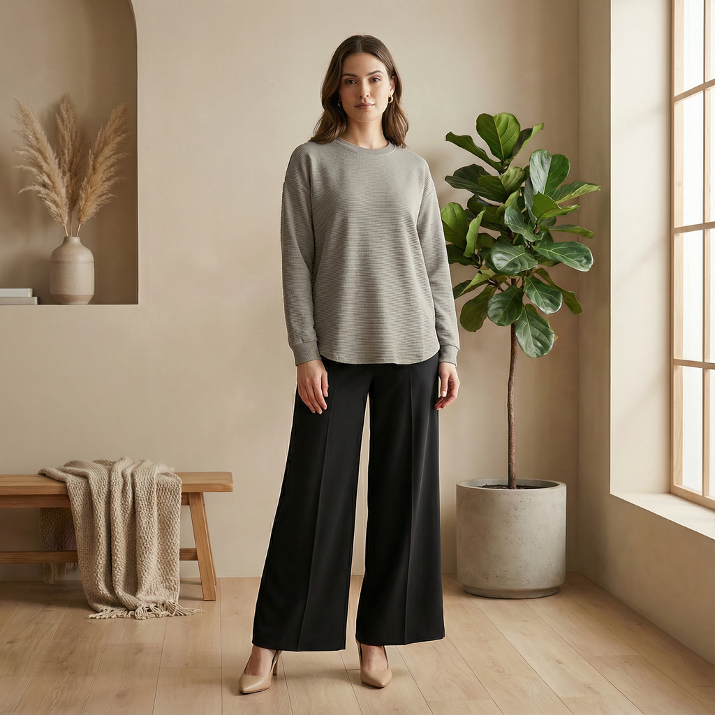 Long Sleeve Textured Top