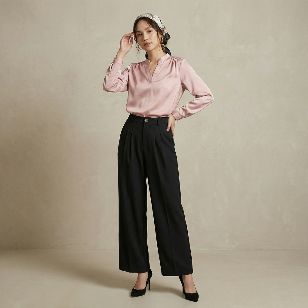 Soft-Pleated Waist Pants