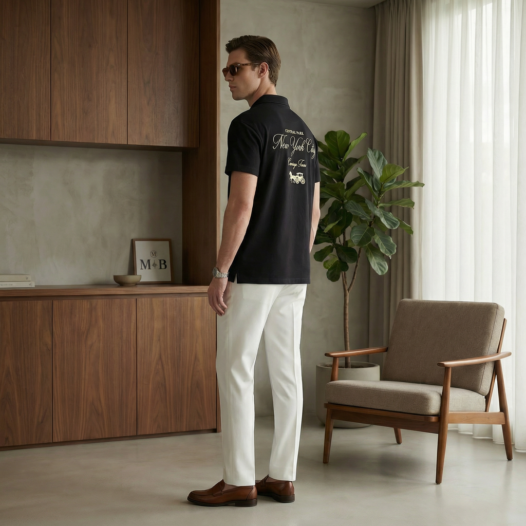 V-Neck Open Collar Shirt