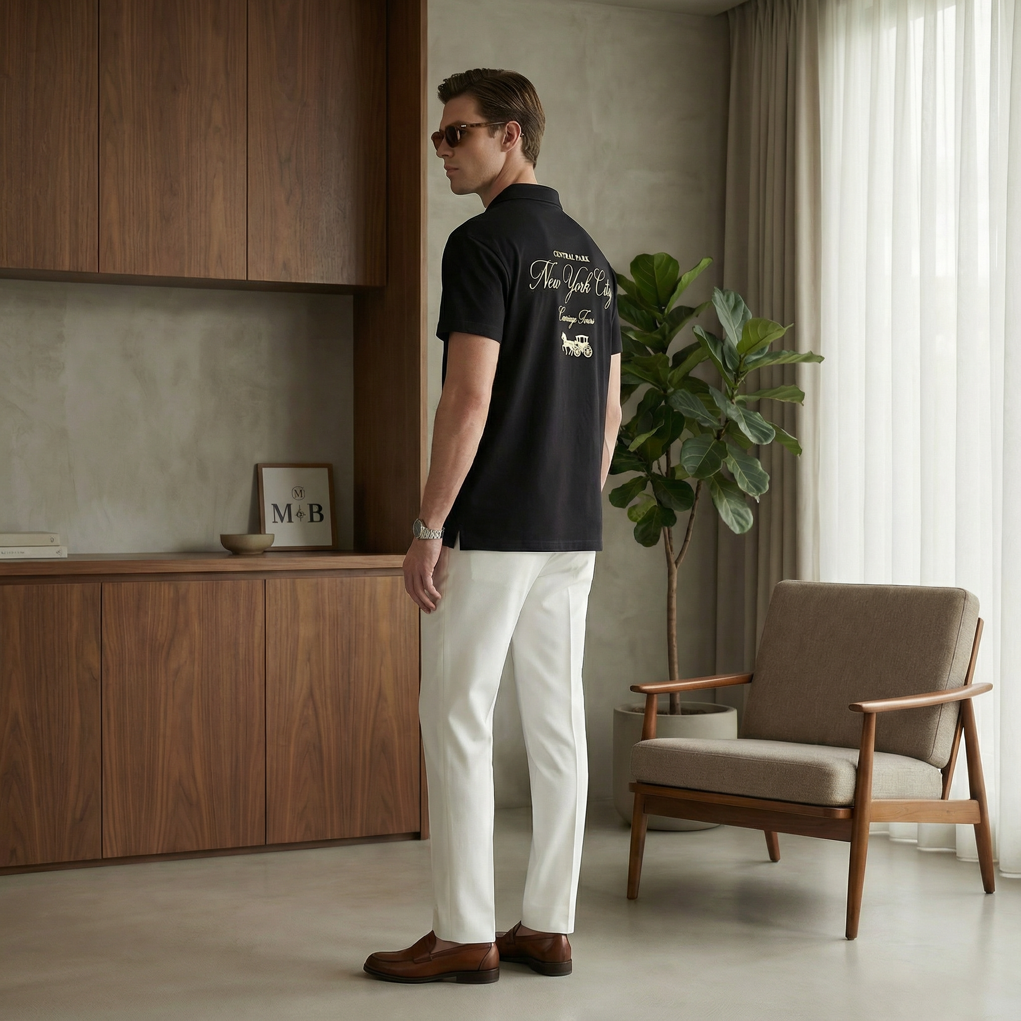 V-Neck Open Collar Shirt