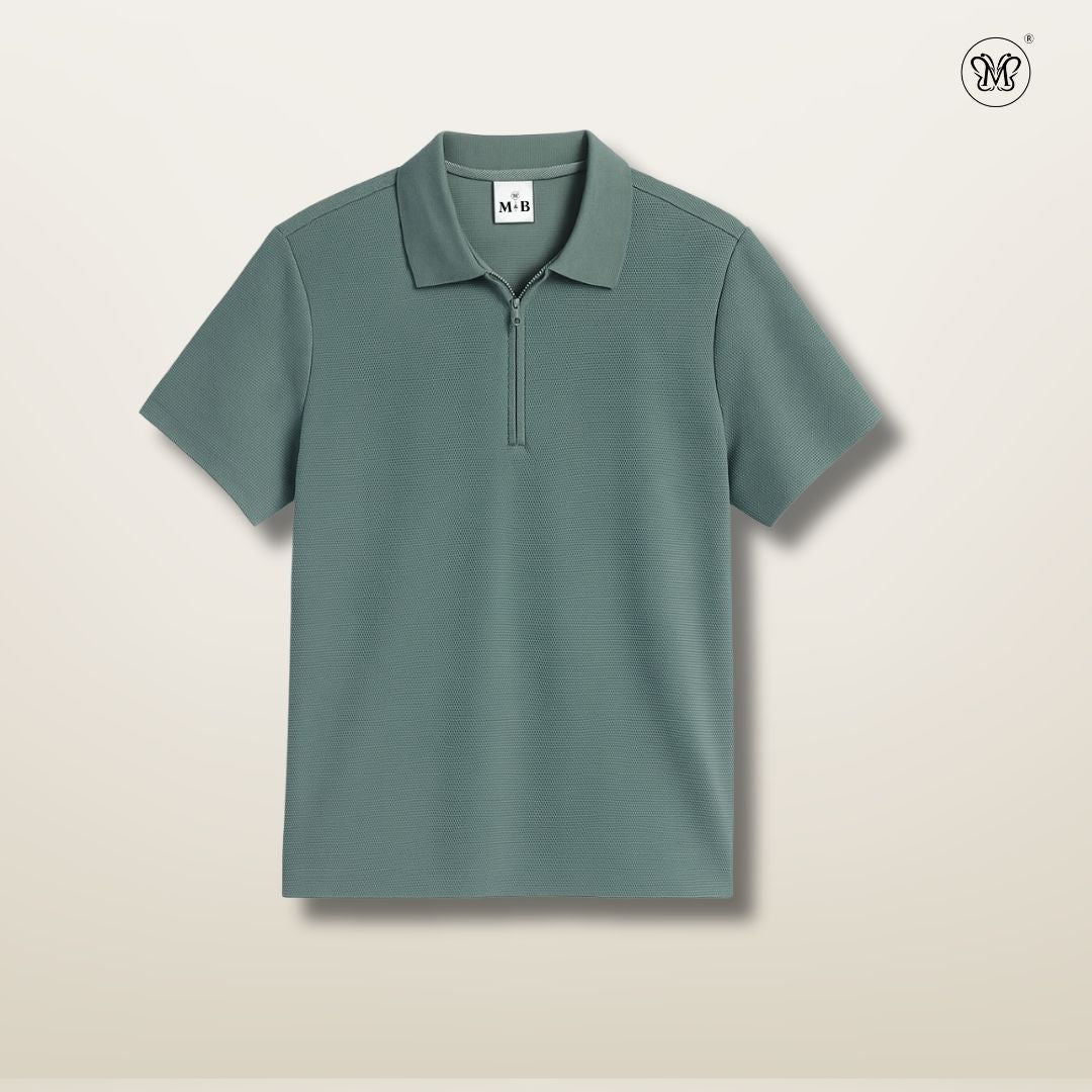 Men's Waffle-Knit Polo Shirts