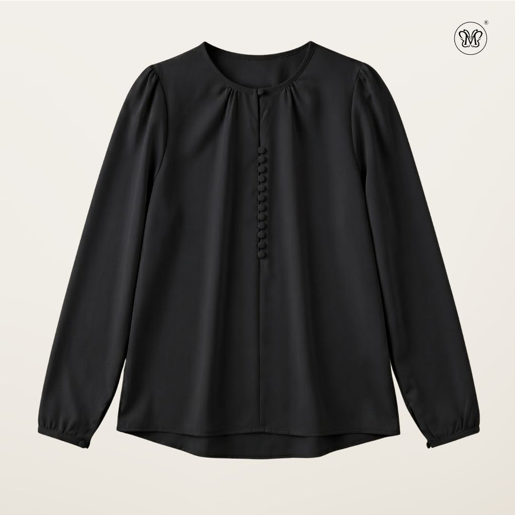Modest Blouse Long Puff Sleeves