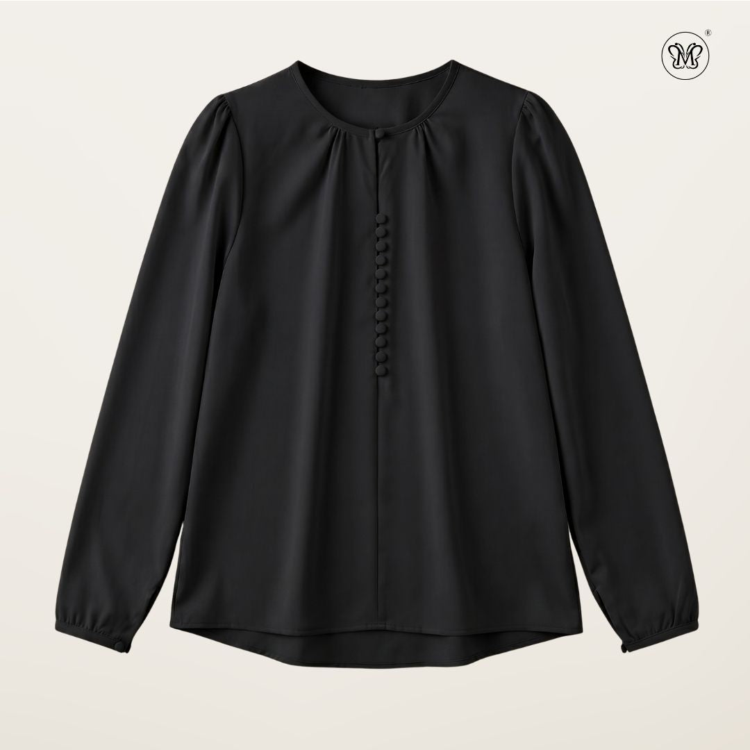 Modest Blouse Long Puff Sleeves