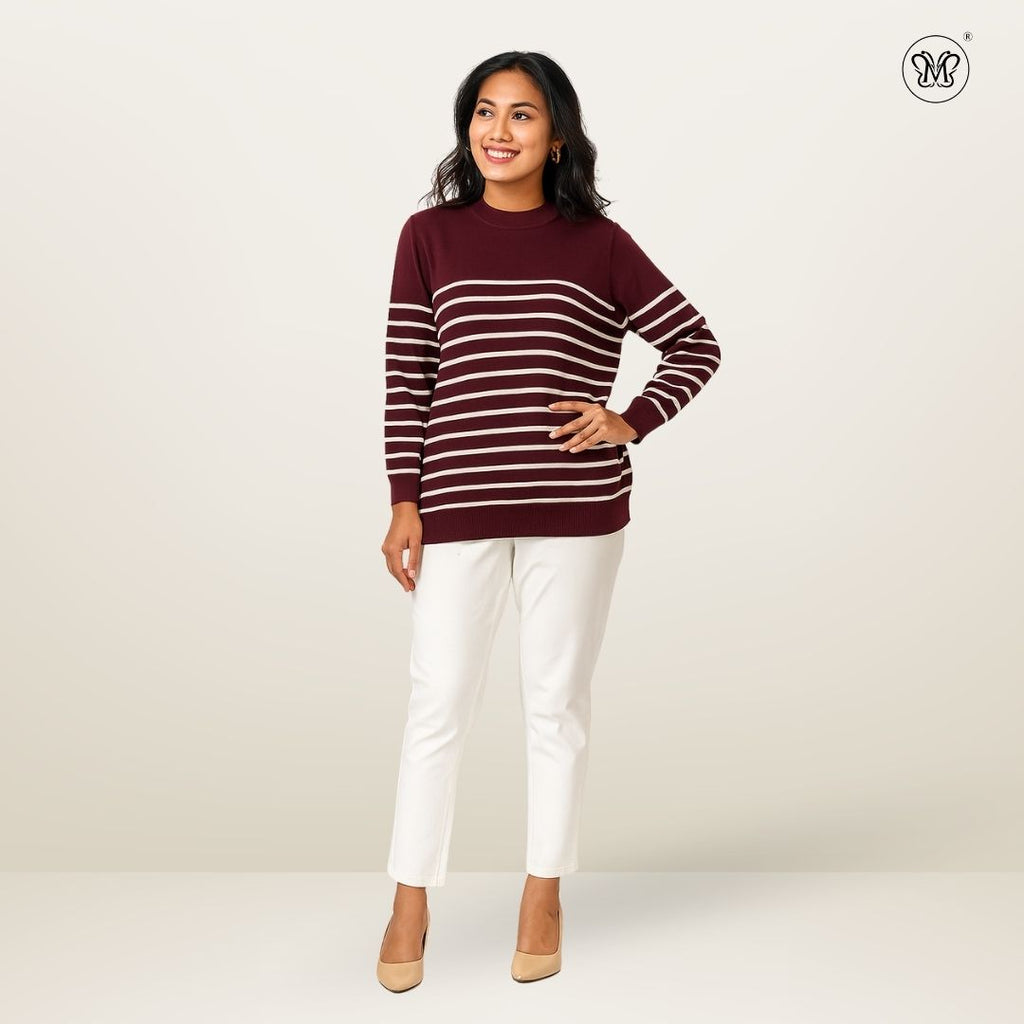 Ladies Striped Street Sweater