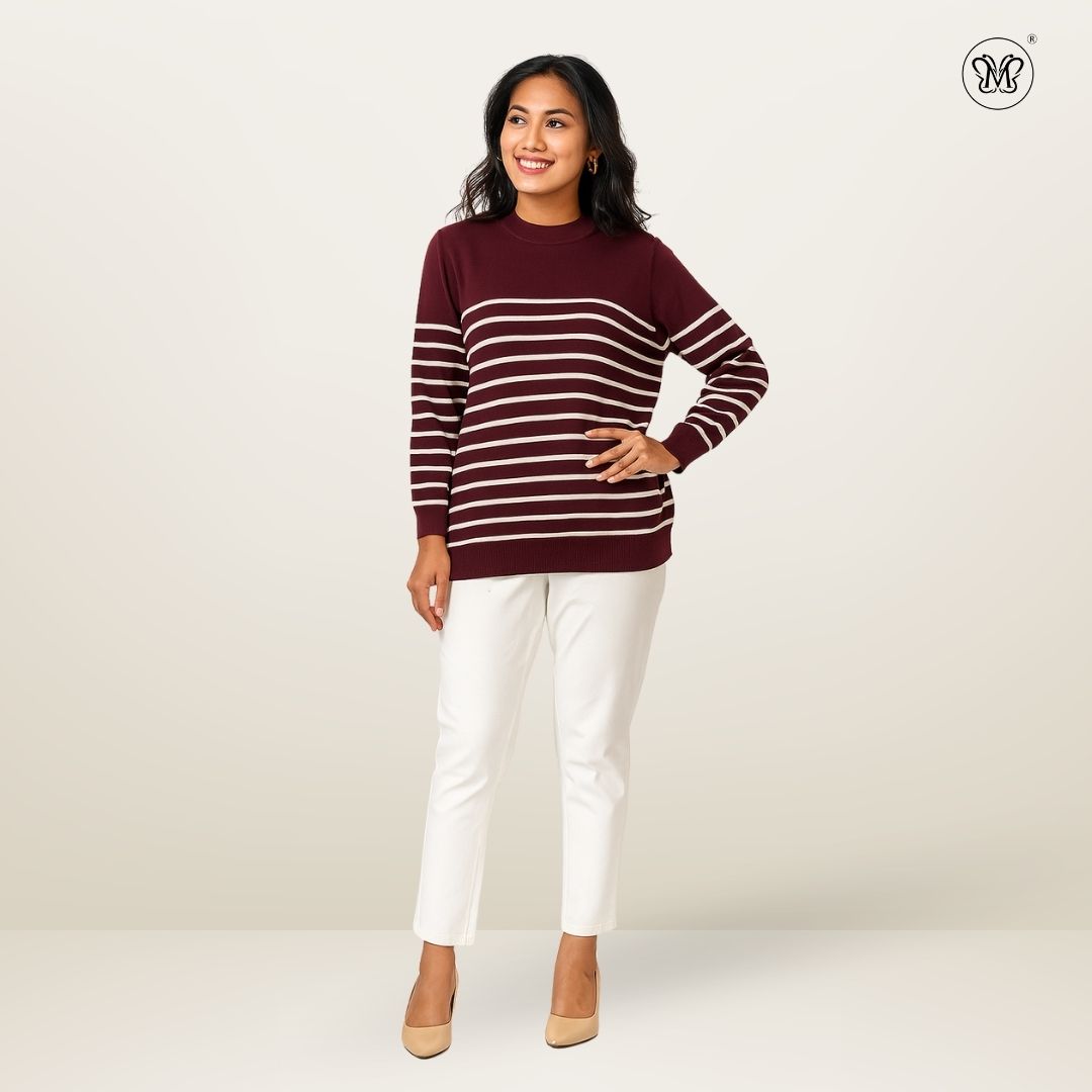 Ladies Striped Street Sweater