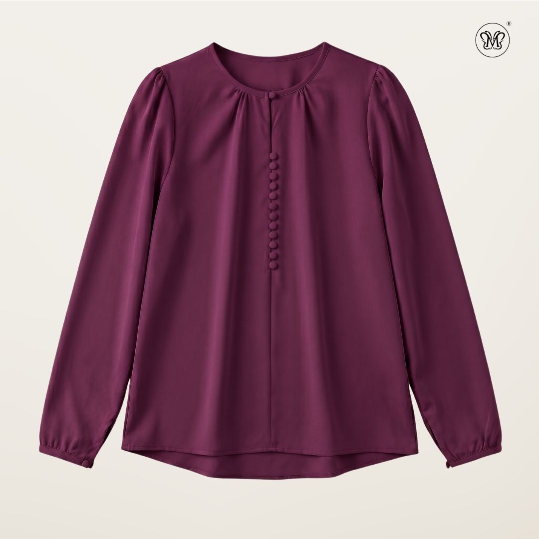 Modest Blouse Long Puff Sleeves