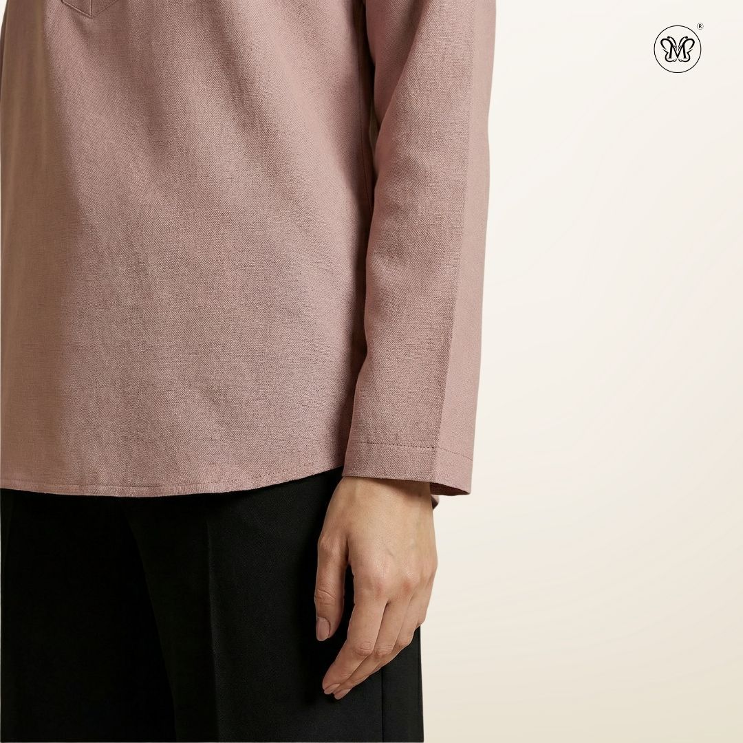 Blouse Casual V-Neck Zip