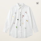 Ladies Embroidered Button-Up Shirt