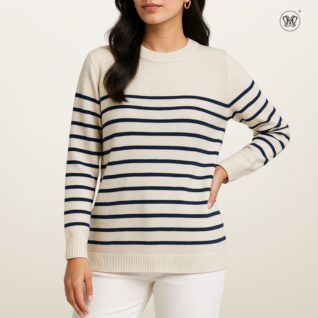 Ladies Striped Street Sweater