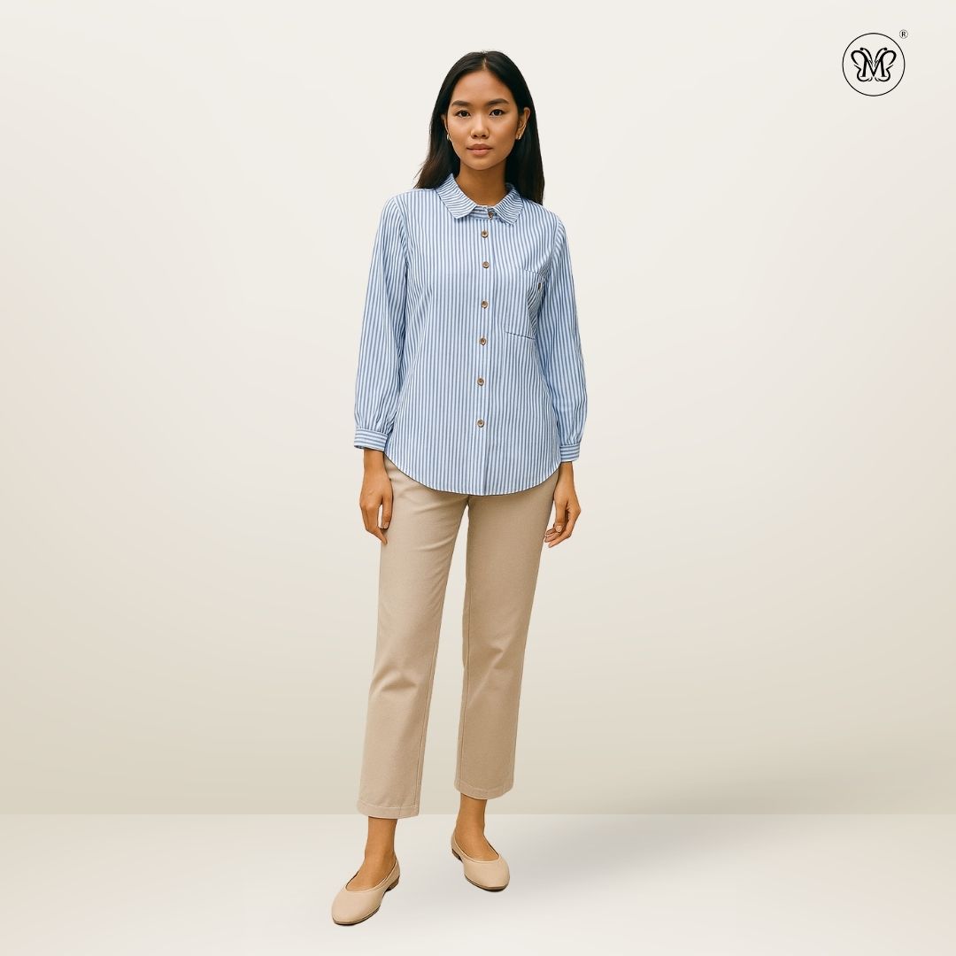 Ladies Shirts Vertical Stripes