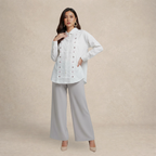 Ladies Vertical Floral Motifs Shirt