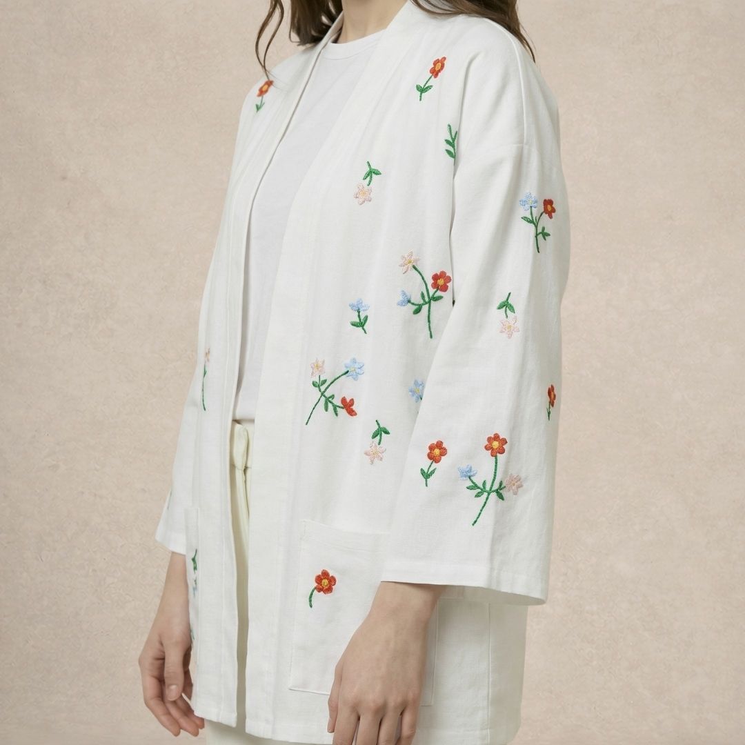 Floral Embroidered Cardigan