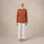 Ladies Sweatshirt Ribbed Cotton Blend