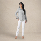 Ladies Striped Collar Shirt