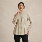 Blouse Plain With Gathered Seam
