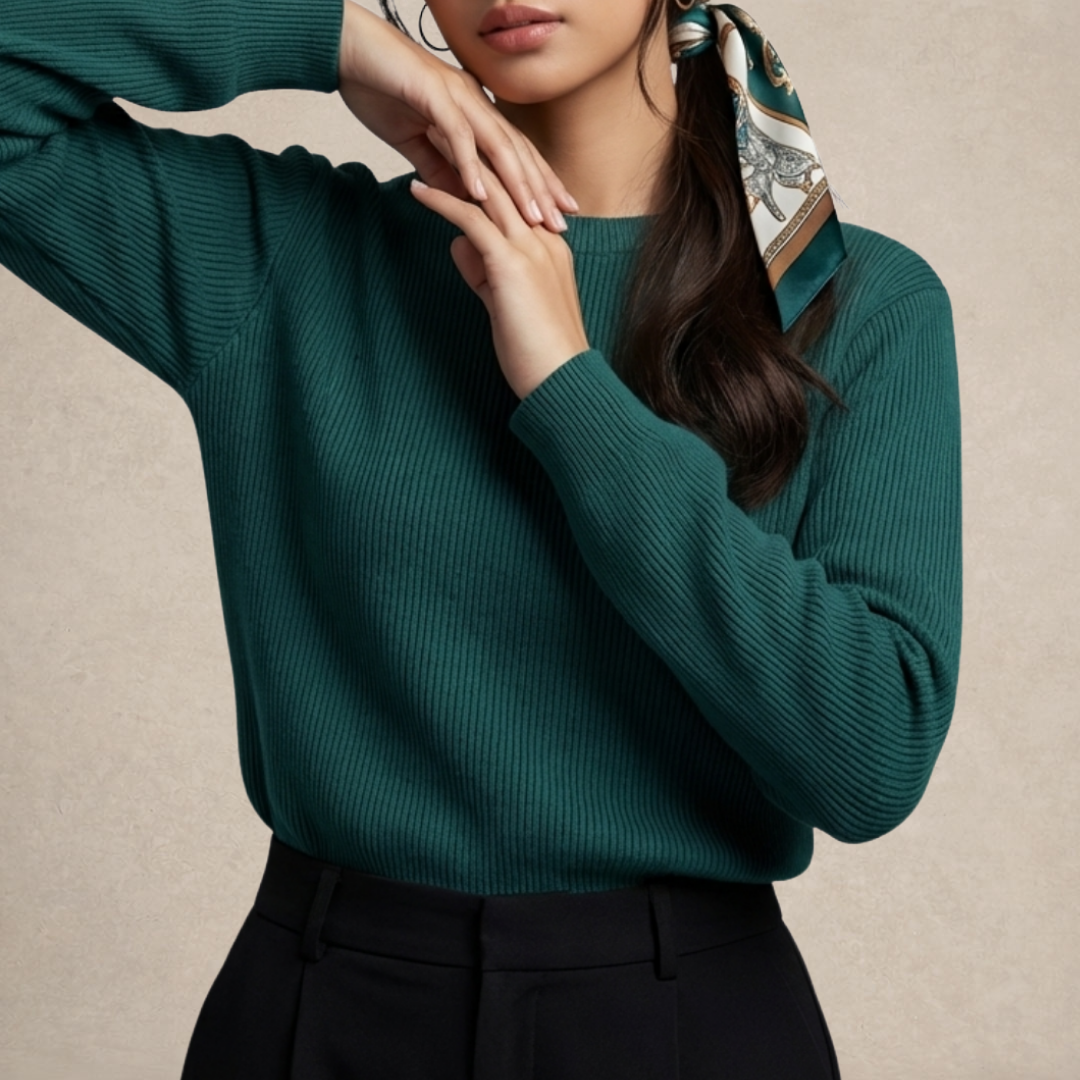 Ribbed Knit Casual Top