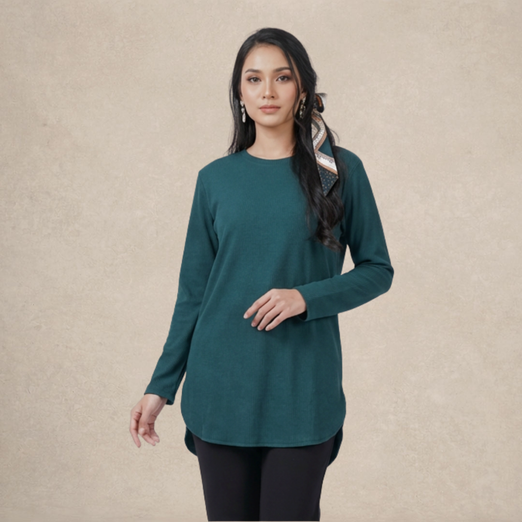 Ribbed Knit Casual Top