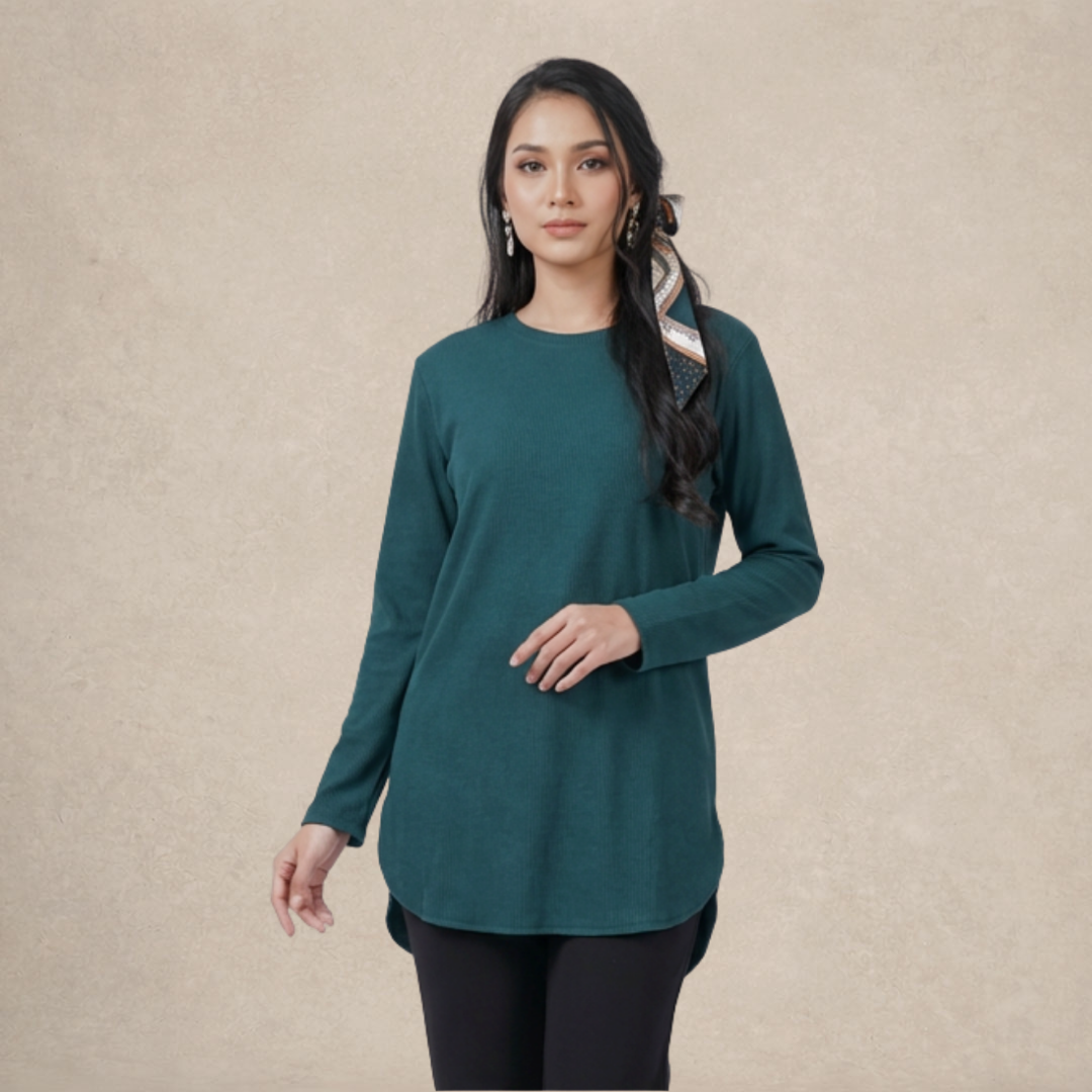 Ribbed Knit Casual Top