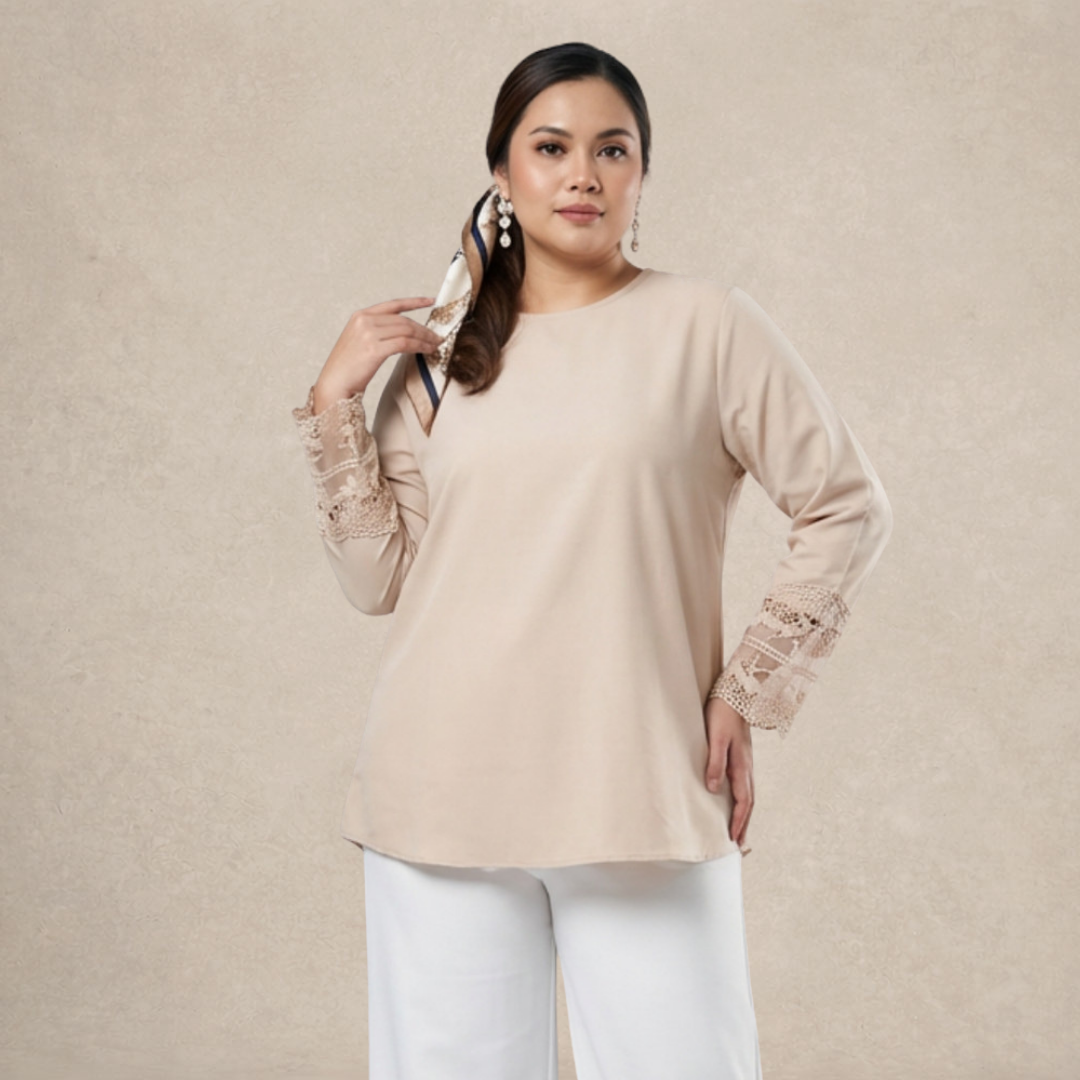 Intricate Lace Cuff Blouse