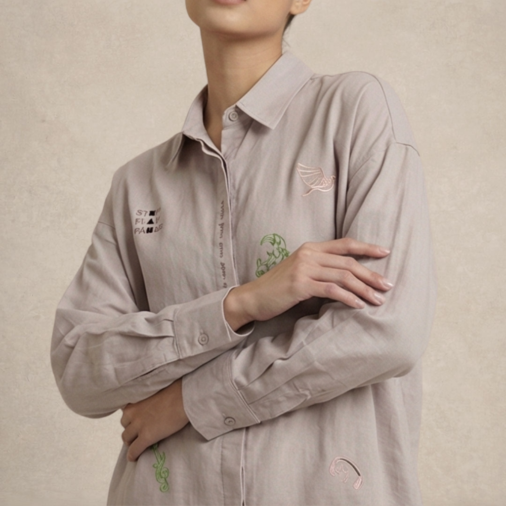 Embroidered Music Shirt