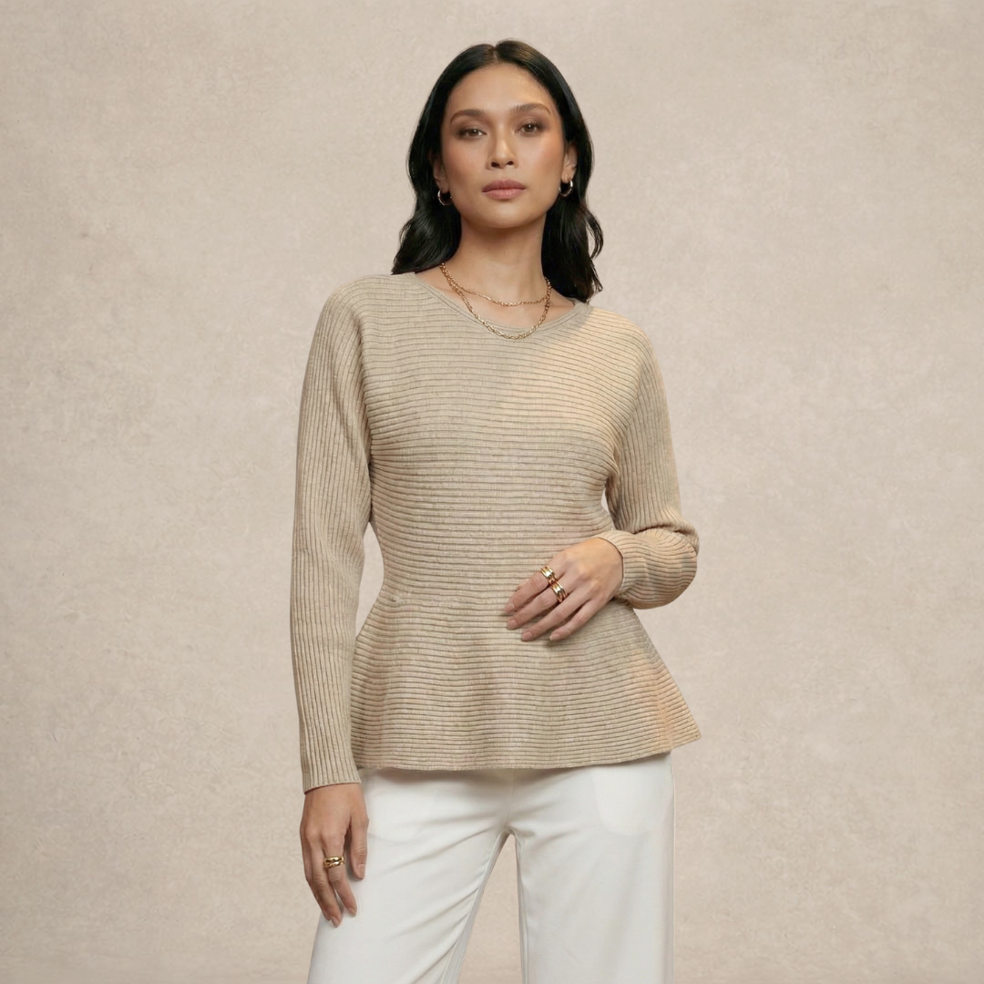 Soft Rib Flare Knit Top