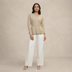 Soft Rib Flare Knit Top