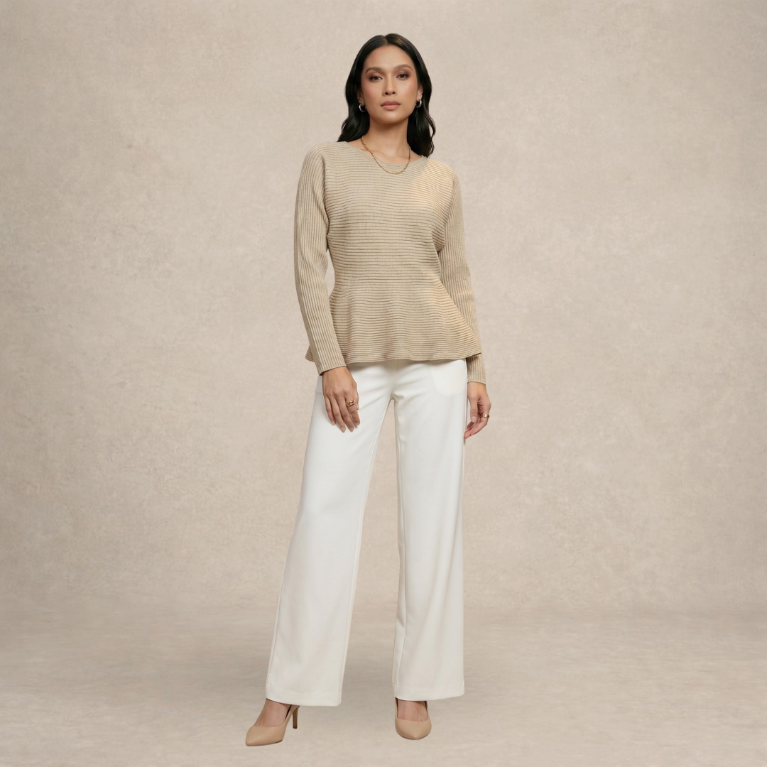 Soft Rib Flare Knit Top