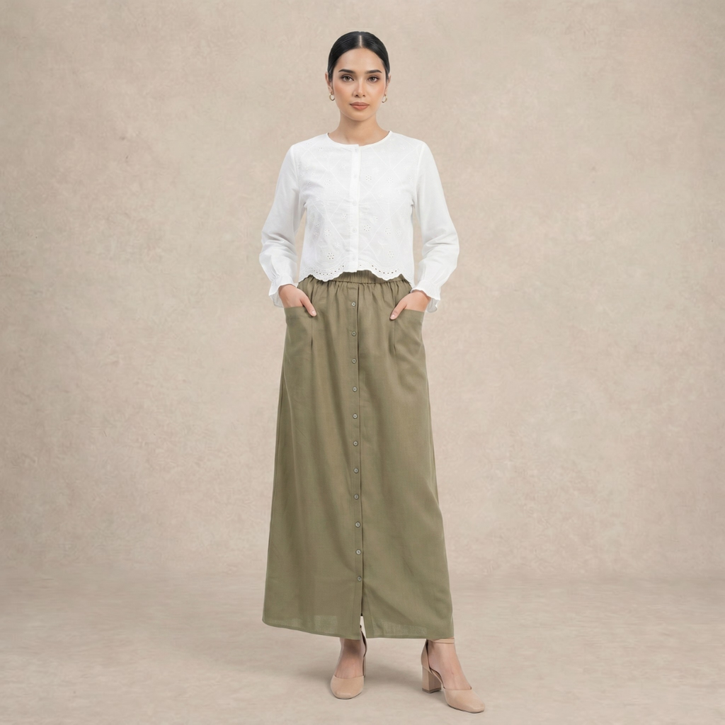 Side Pocket Casual Skirt