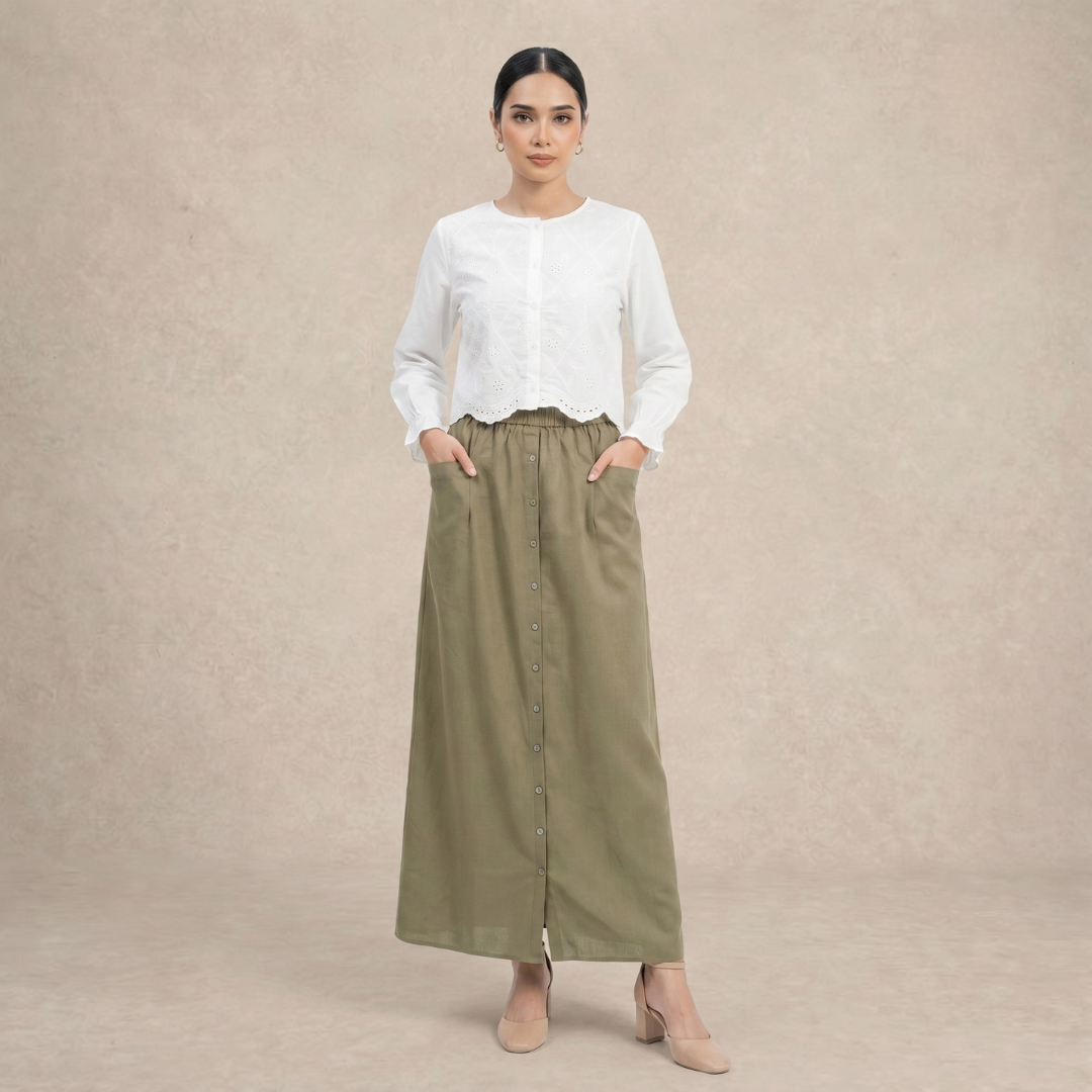 Side Pocket Casual Skirt