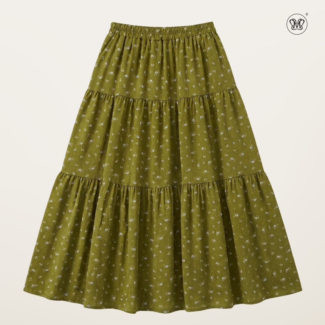 Printed Multi-Tiered Maxi Skirt L2