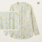 Ladies Printed Button Cuff Blouse