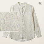 Ladies Printed Button Cuff Blouse