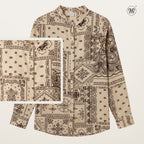 Ladies Printed Button Cuff Blouse